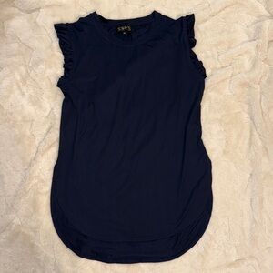 SSYS Navy Ruffle Sleeveless Top